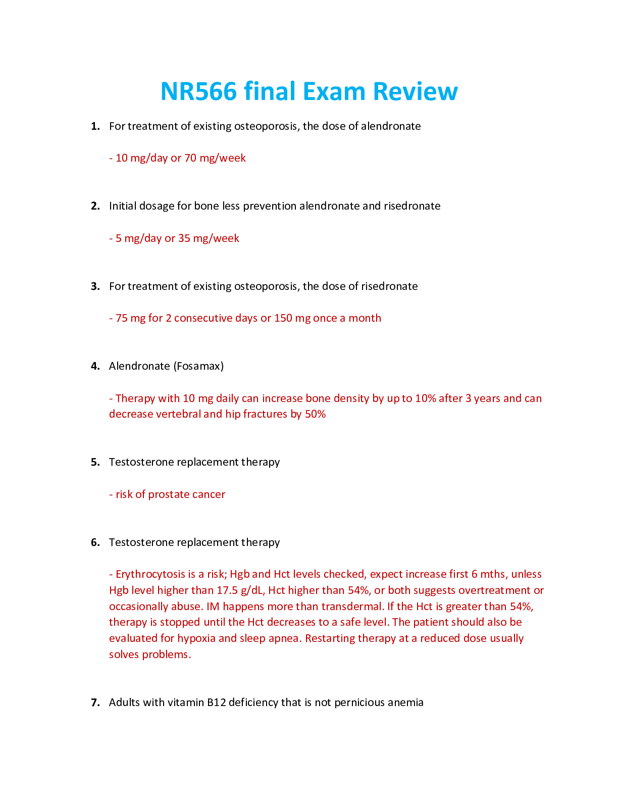 Preview image for NR 566 Final Exam / NR566 Final Exam Review (Latest 2021/2022) Chamberlain